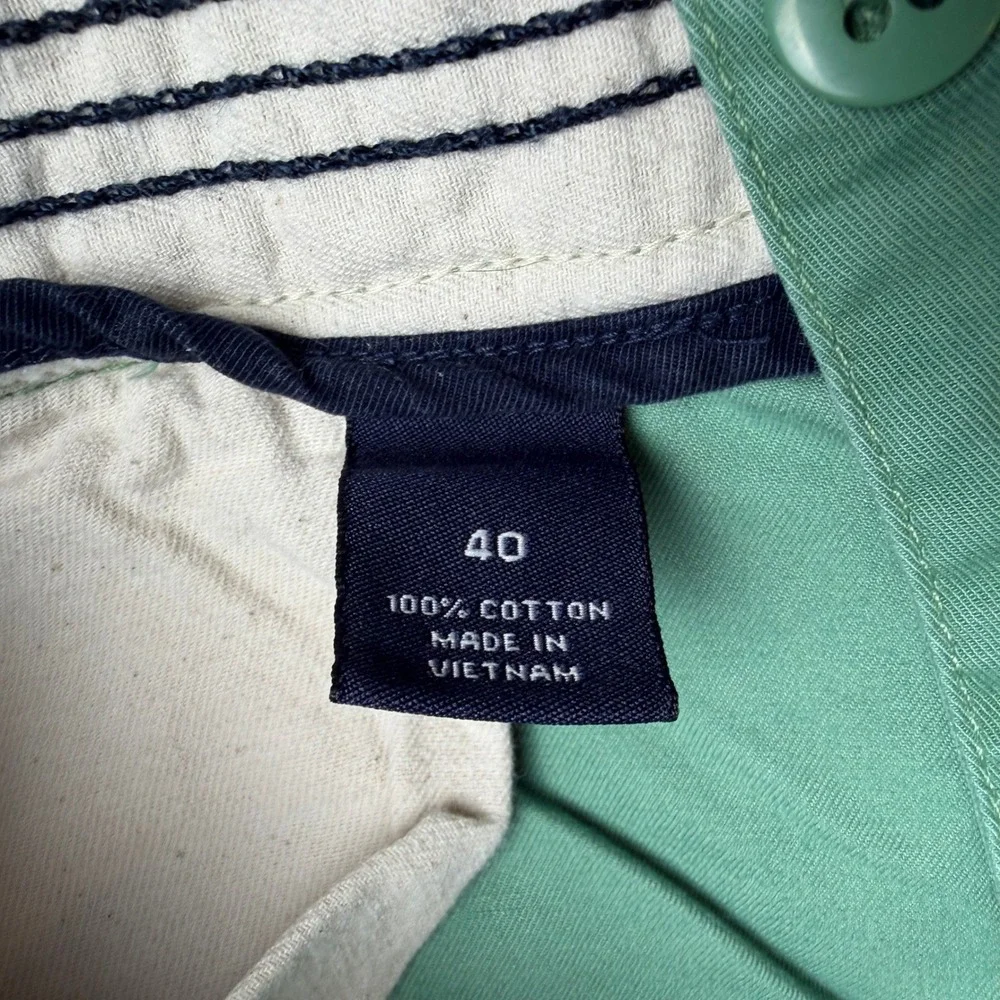 Cremieux Classics Mens Green Chino Shorts Size 40 Cotton Flat Front Casual